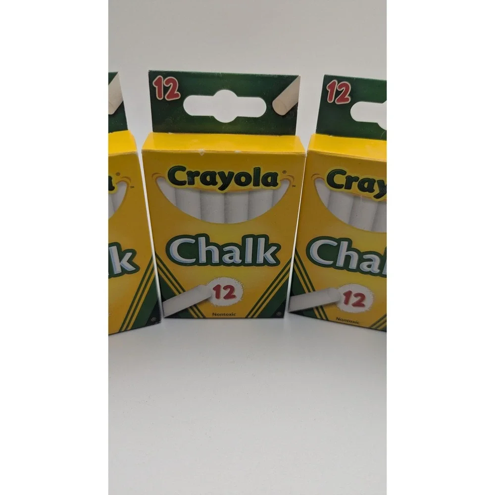 Crayola White Chalk Sticks 12 Count per‎ Box 4 Pack Bulk Non-Toxic 51-0320